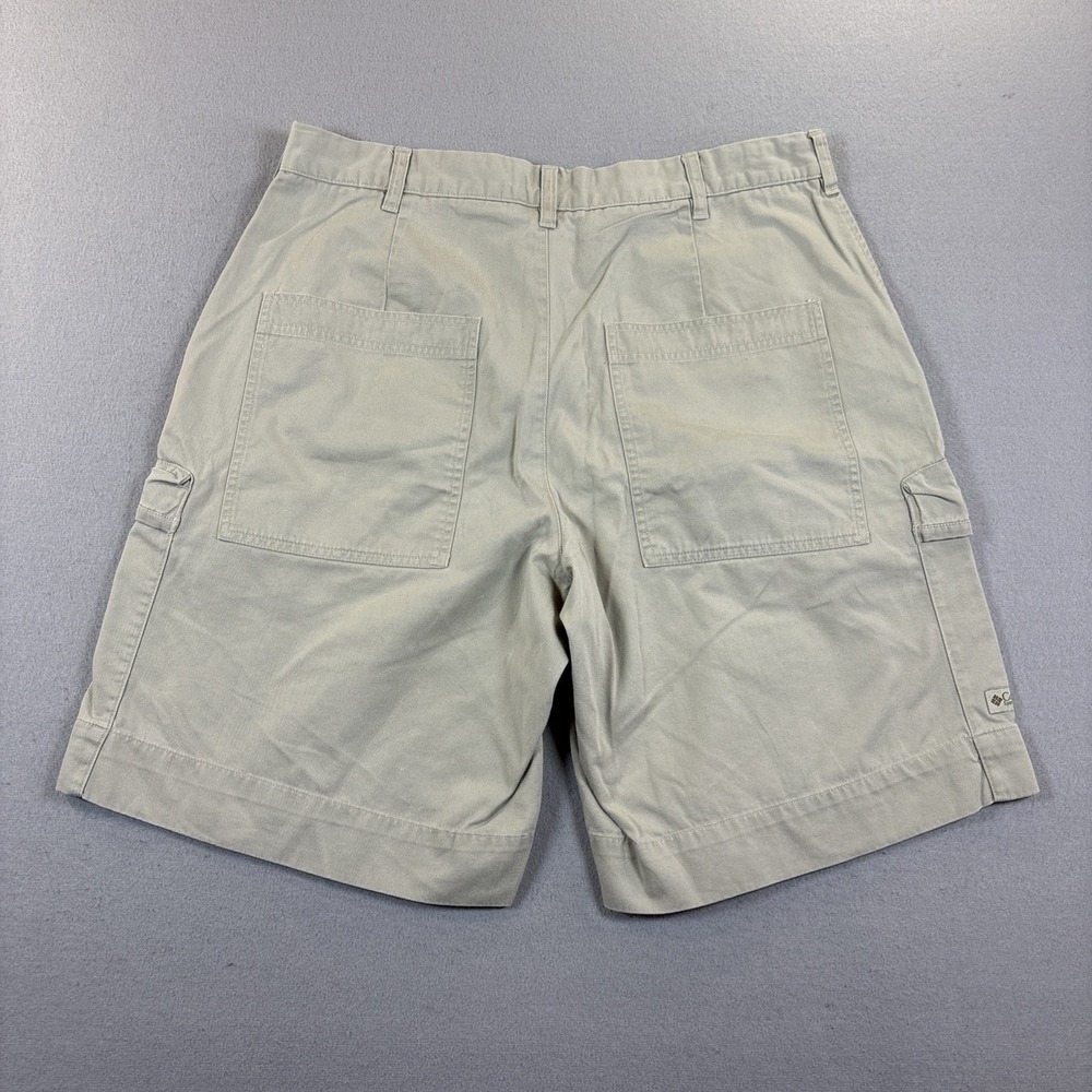 Columbia Shorts Womens Size 36 Beige Cargo Pockets Cotton Hiking Outdoor Logo - Picture 6 of 9
